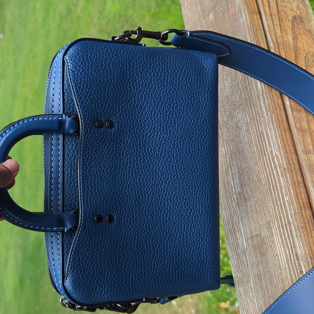 Never Used 1941 Rogue Brief Blue Leather Men's Bag. HTF! - Picture 6 of 8